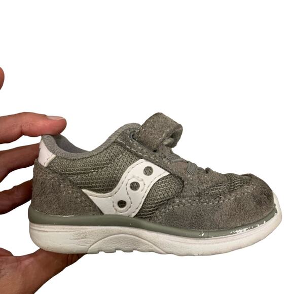 Saucony Jazz Lite Gray Unisex Baby Sneakers Sz 4.5 - Picture 7 of 9